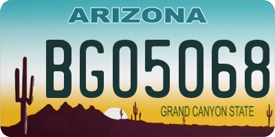 AZ license plate BGO5068