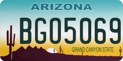 AZ license plate BGO5069