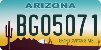 AZ license plate BGO5071