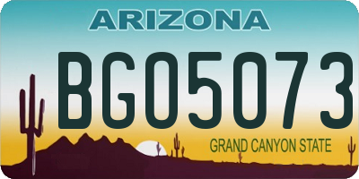 AZ license plate BGO5073