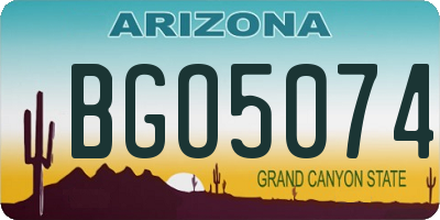 AZ license plate BGO5074