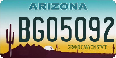 AZ license plate BGO5092