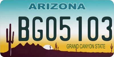 AZ license plate BGO5103