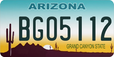 AZ license plate BGO5112