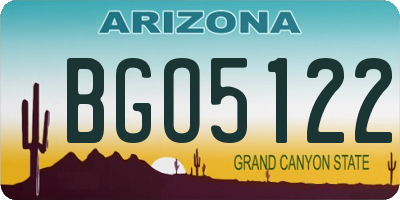 AZ license plate BGO5122