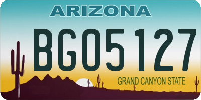 AZ license plate BGO5127