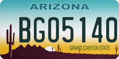 AZ license plate BGO5140