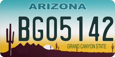 AZ license plate BGO5142