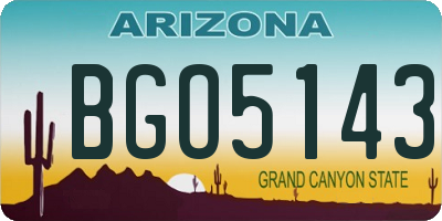 AZ license plate BGO5143