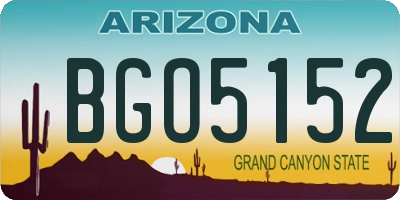 AZ license plate BGO5152