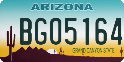 AZ license plate BGO5164