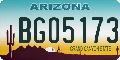 AZ license plate BGO5173