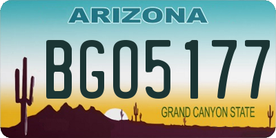 AZ license plate BGO5177