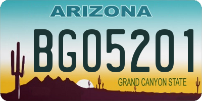 AZ license plate BGO5201