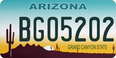 AZ license plate BGO5202