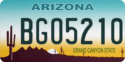 AZ license plate BGO5210