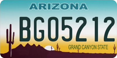 AZ license plate BGO5212