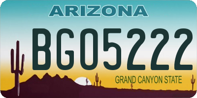 AZ license plate BGO5222
