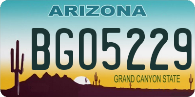 AZ license plate BGO5229