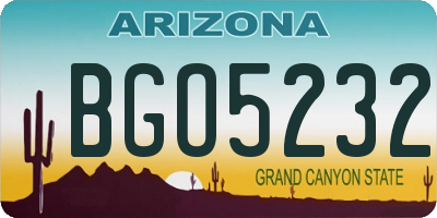 AZ license plate BGO5232