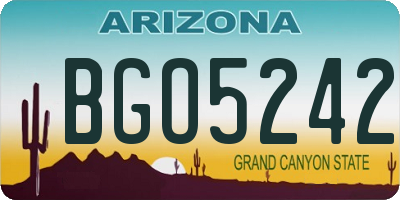 AZ license plate BGO5242