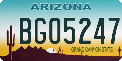 AZ license plate BGO5247