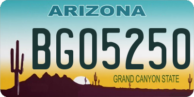 AZ license plate BGO5250