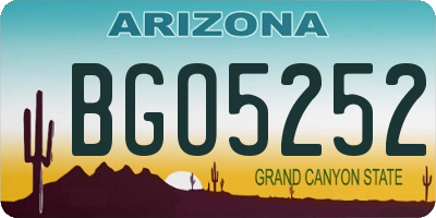 AZ license plate BGO5252