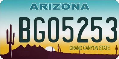 AZ license plate BGO5253
