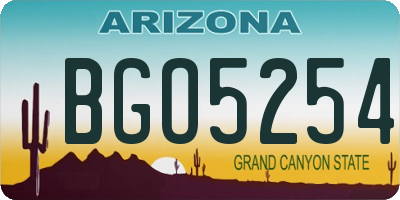 AZ license plate BGO5254