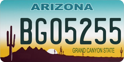 AZ license plate BGO5255