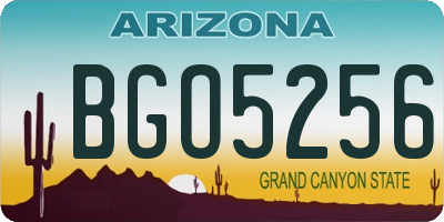 AZ license plate BGO5256