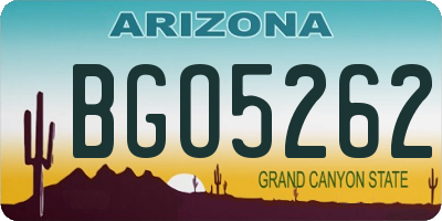 AZ license plate BGO5262
