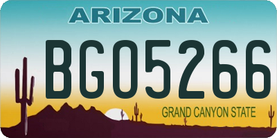AZ license plate BGO5266