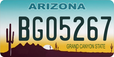 AZ license plate BGO5267
