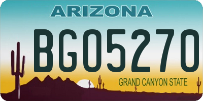 AZ license plate BGO5270