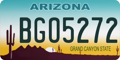 AZ license plate BGO5272