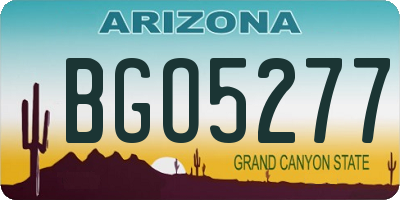 AZ license plate BGO5277