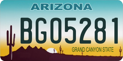 AZ license plate BGO5281
