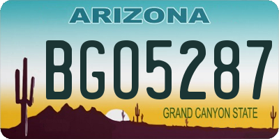 AZ license plate BGO5287