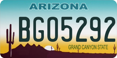 AZ license plate BGO5292