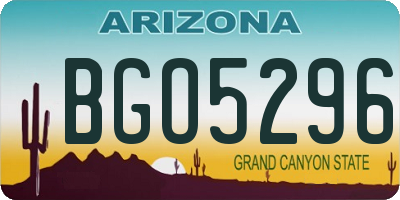 AZ license plate BGO5296