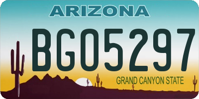 AZ license plate BGO5297