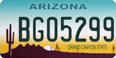 AZ license plate BGO5299