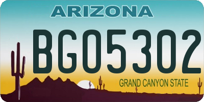 AZ license plate BGO5302