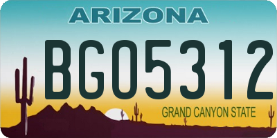 AZ license plate BGO5312