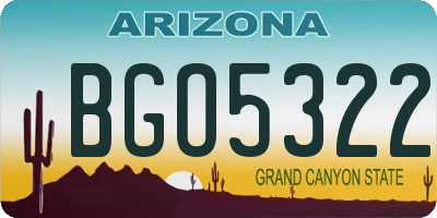 AZ license plate BGO5322