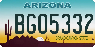 AZ license plate BGO5332