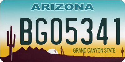 AZ license plate BGO5341