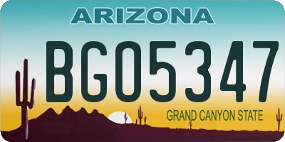 AZ license plate BGO5347